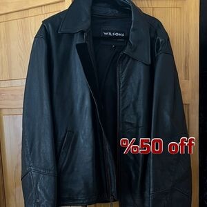 Wilson Black Leather Jacket for Men